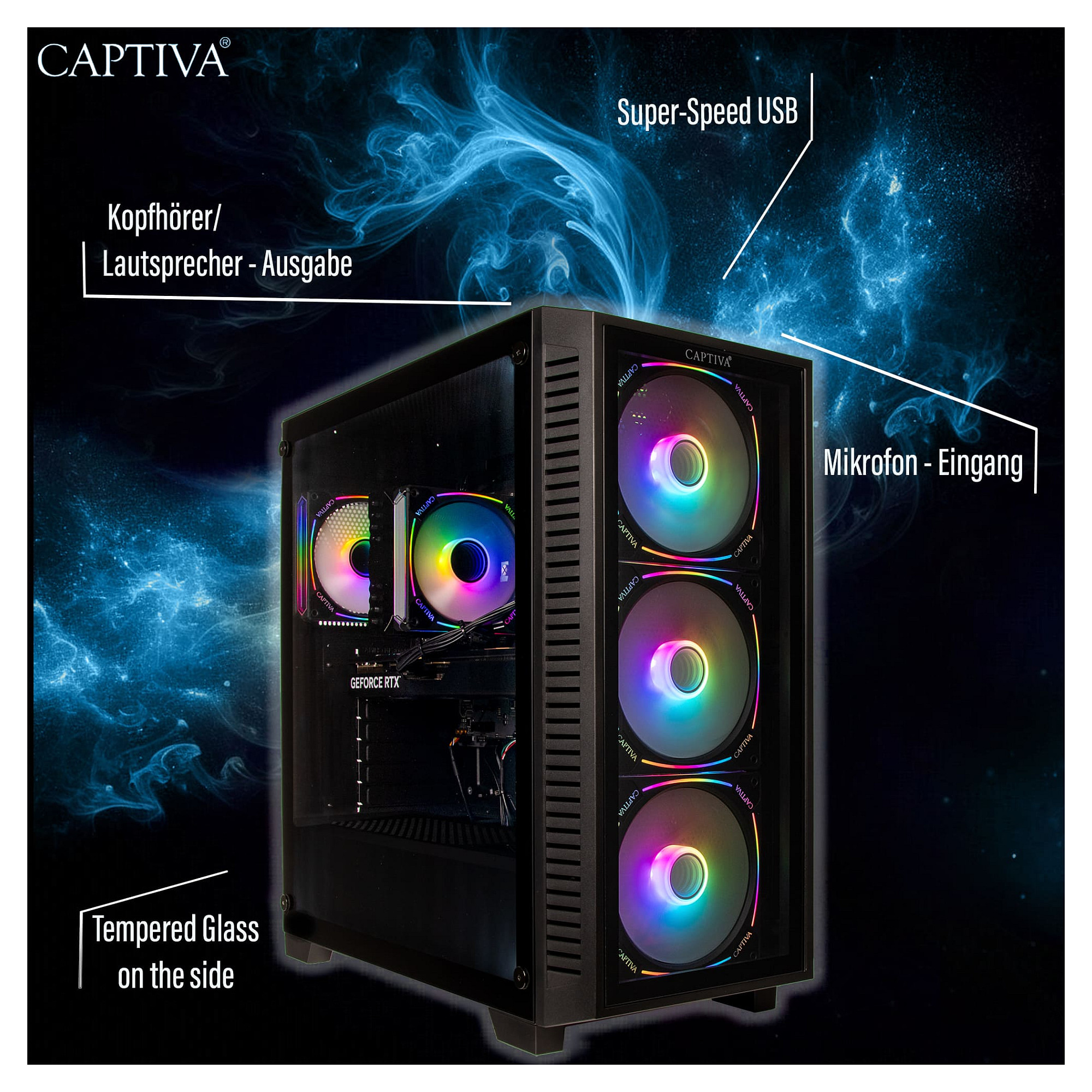 Desktop računalo CAPTIVA Highend Gaming I89-832 (Intel Core Ultra 7 265KF, 32GB RAM, 1TB SSD, NVIDIA GeForce RTX 5070, Windows 11 Home)-4