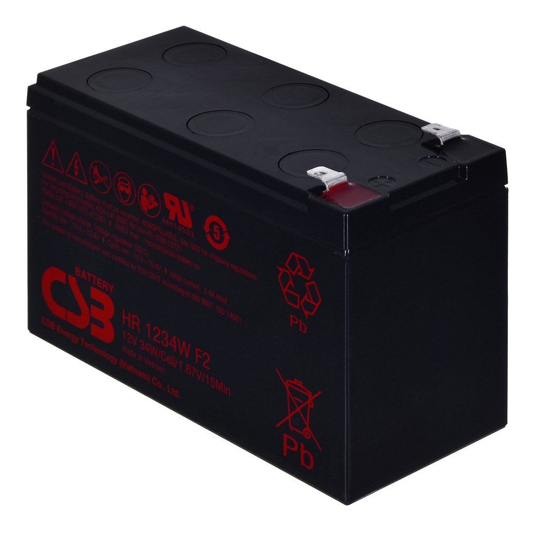 Baterija za UPS CSB HR1234WF2 (12 V, 9 Ah, 34 W, F2 terminal, crna boja)