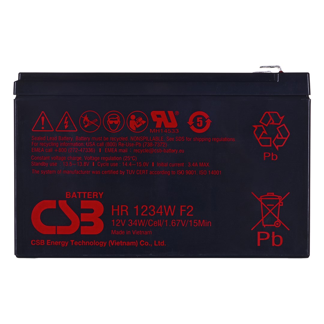 Baterija za UPS CSB HR1234WF2 (12 V, 9 Ah, 34 W, F2 terminal, crna boja)-1