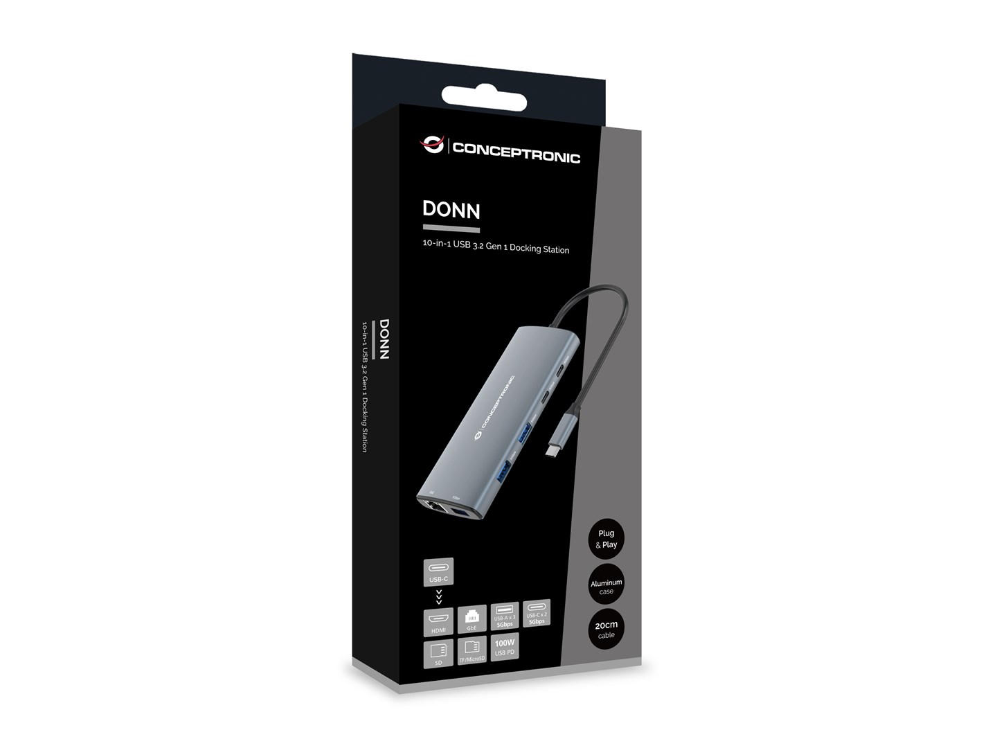 Priključna stanica CONCEPTRONIC DONN06G 10-u-1 USB-C (HDMI, 100W PD, GbE)-4