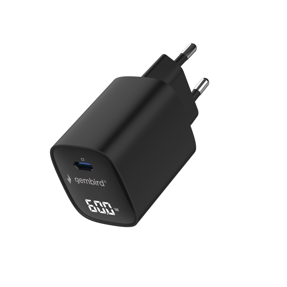 Brzi punjač GEMBIRD EG-UQC3-02 60W USB-C s LCD zaslonom, crna boja-3