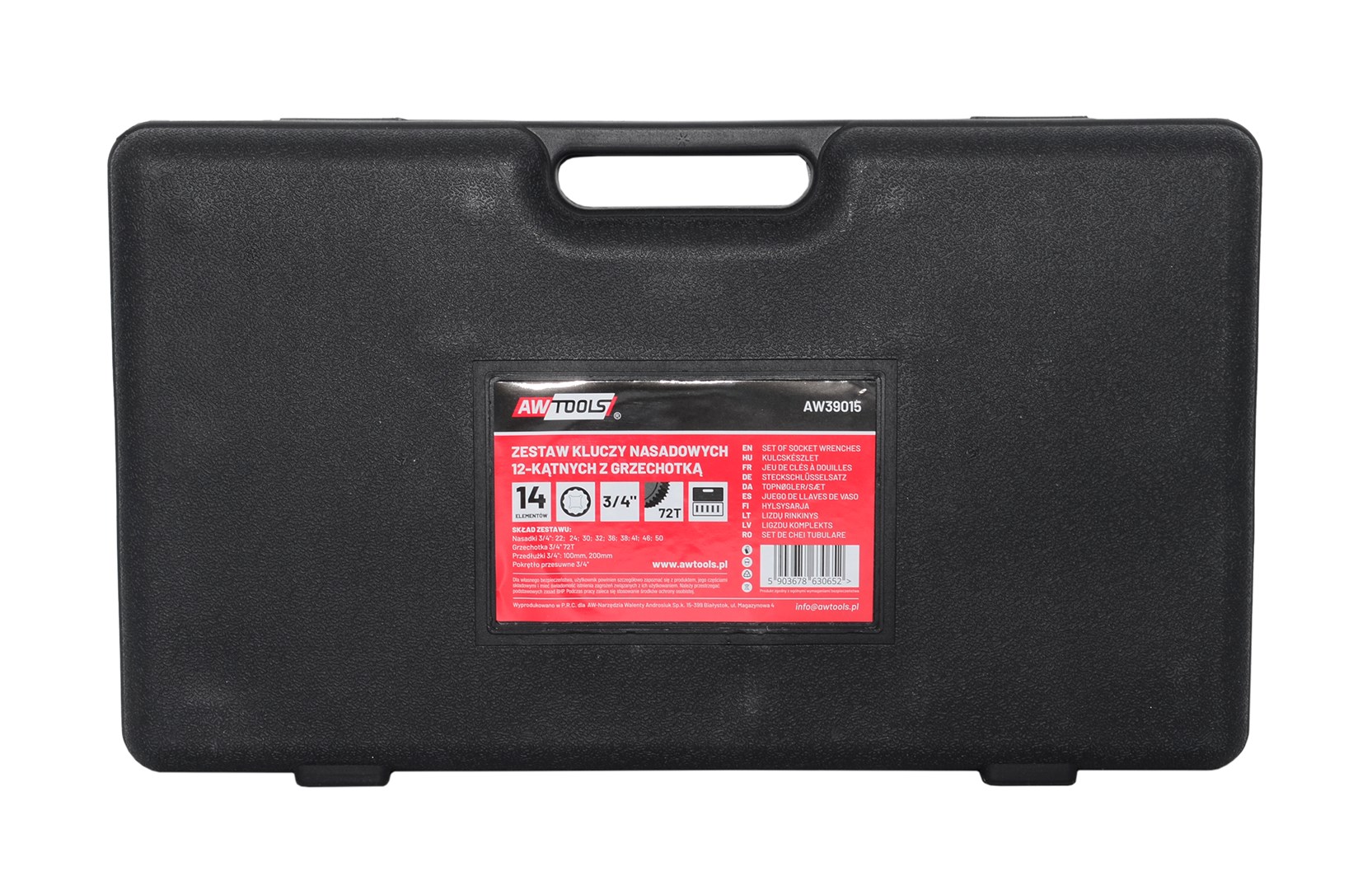 Set nasadnih ključeva AWTOOLS 3/4" 12-kutni (14 komada)