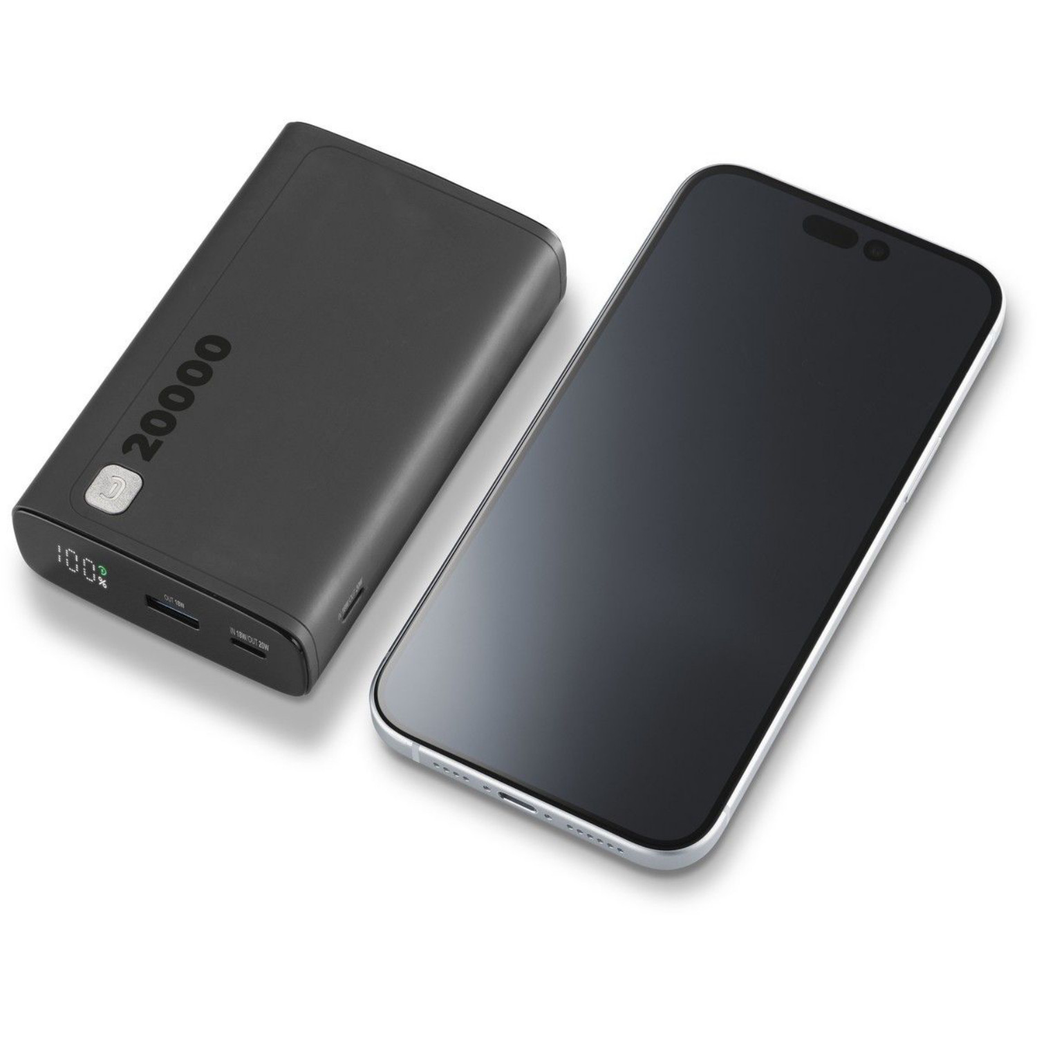 Prijenosna baterija CELLULARLINE Elite PBDISPL01PD20000K (20000 mAh, 20W, PD, LCD zaslon, crna boja)-1