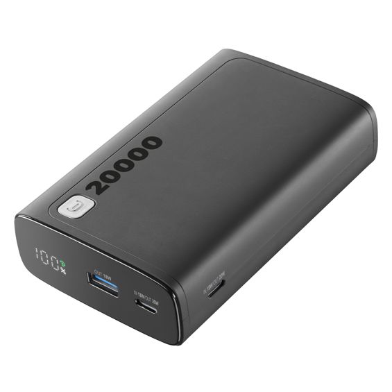 Prijenosna baterija CELLULARLINE Elite PBDISPL01PD20000K (20000 mAh, 20W, PD, LCD zaslon, crna boja)-4