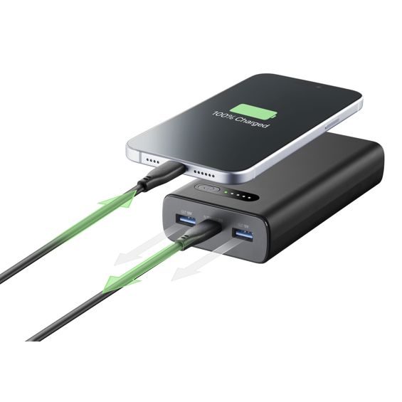 Prijenosna baterija CELLULARLINE Fast Turbo PD 20000 (20000 mAh, 20W, crna boja)-2