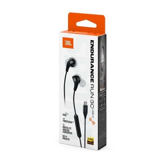 Žičane slušalice JBL Endurance Run 3C USB-C (in-ear, mikrofon, crno-siva boja)-5