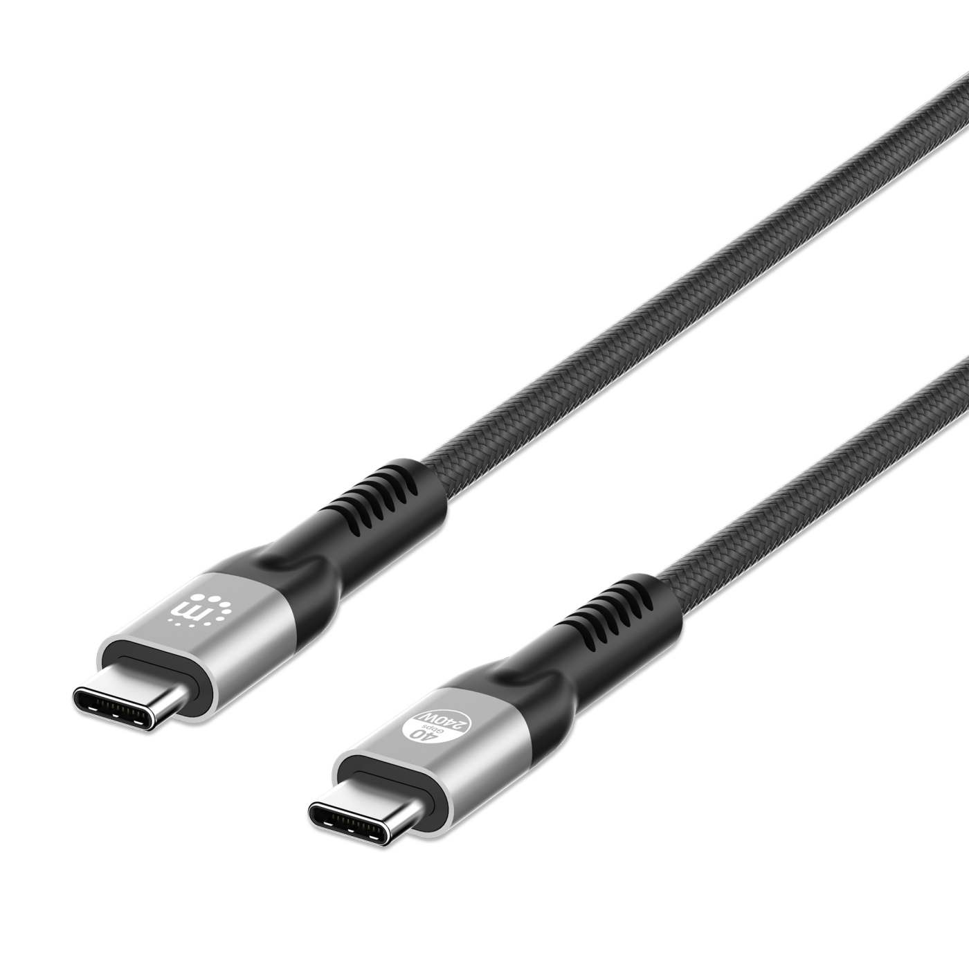 Kabel MANHATTAN USB4 USB-C na USB-C (40Gbps, 240W, 2m), crna boja