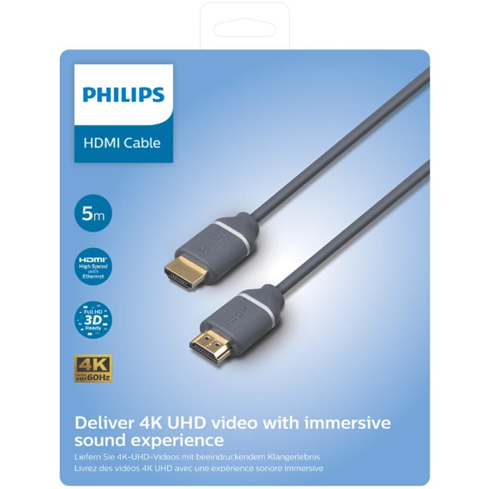 Philips kabel HDMI. 5m, sivi, SWV5650G-0