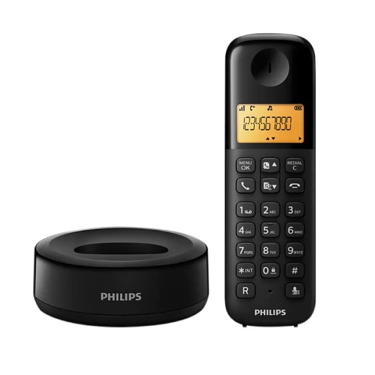 Philips bežični telefon D1602B, crni-0