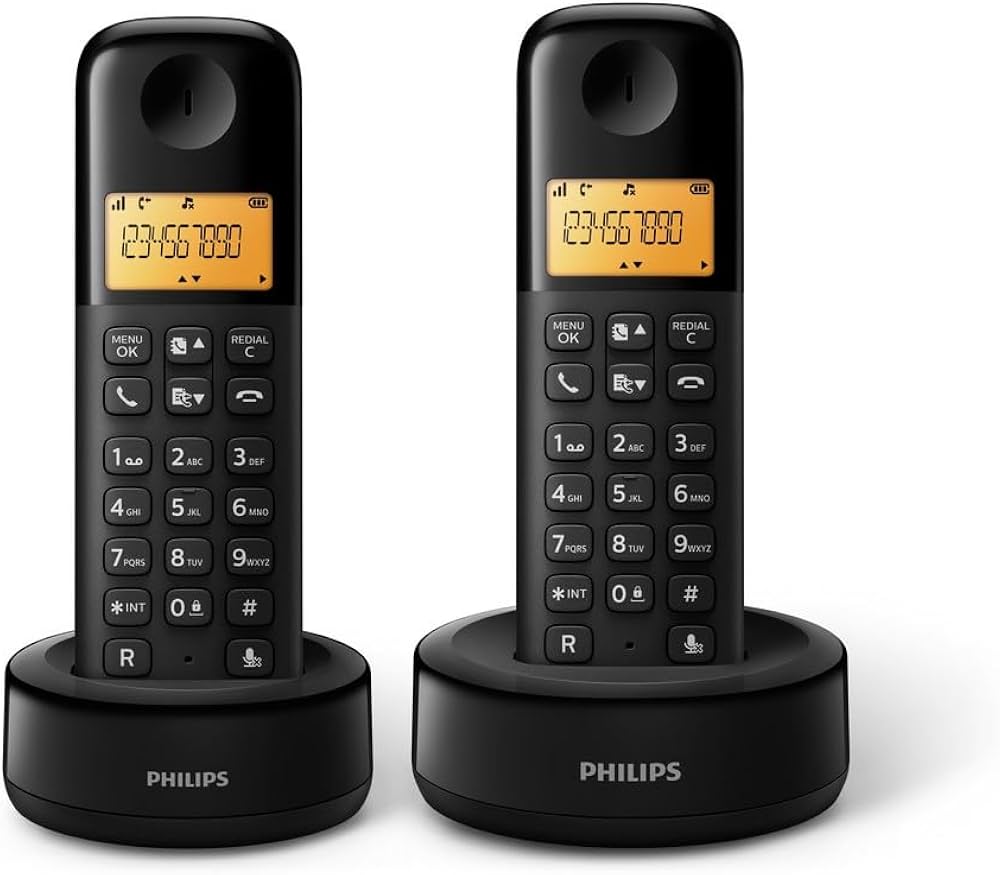 Bežični telefon PHILIPS D1602B Duo, crna boja-0