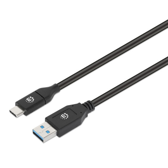Kabel MANHATTAN USB 3.2 Gen 1, USB-A na USB-C, 1m, crna boja-0