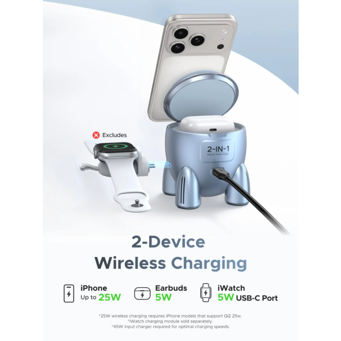 Bežični punjač UGREEN 2-u-1 MagSafe Qi2 25W (65300)-3