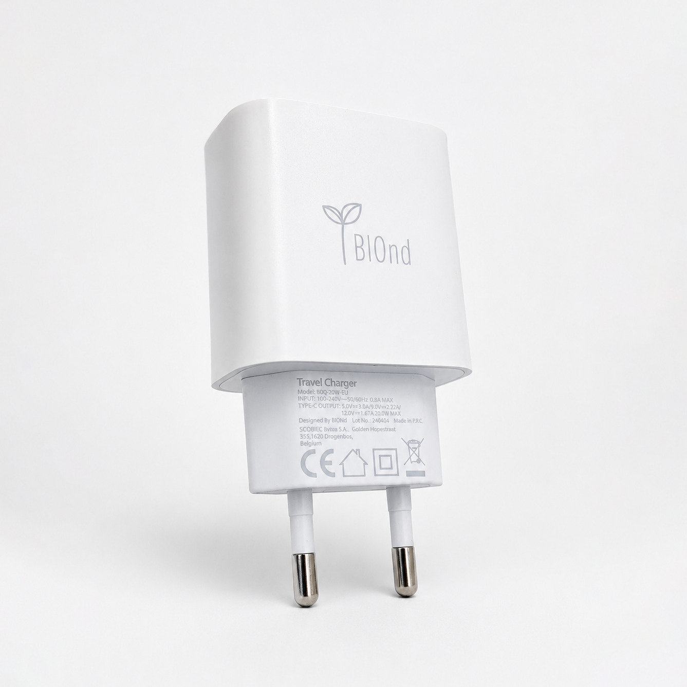 BIOnd USB-C zidni punjač, 20W, bulk-0