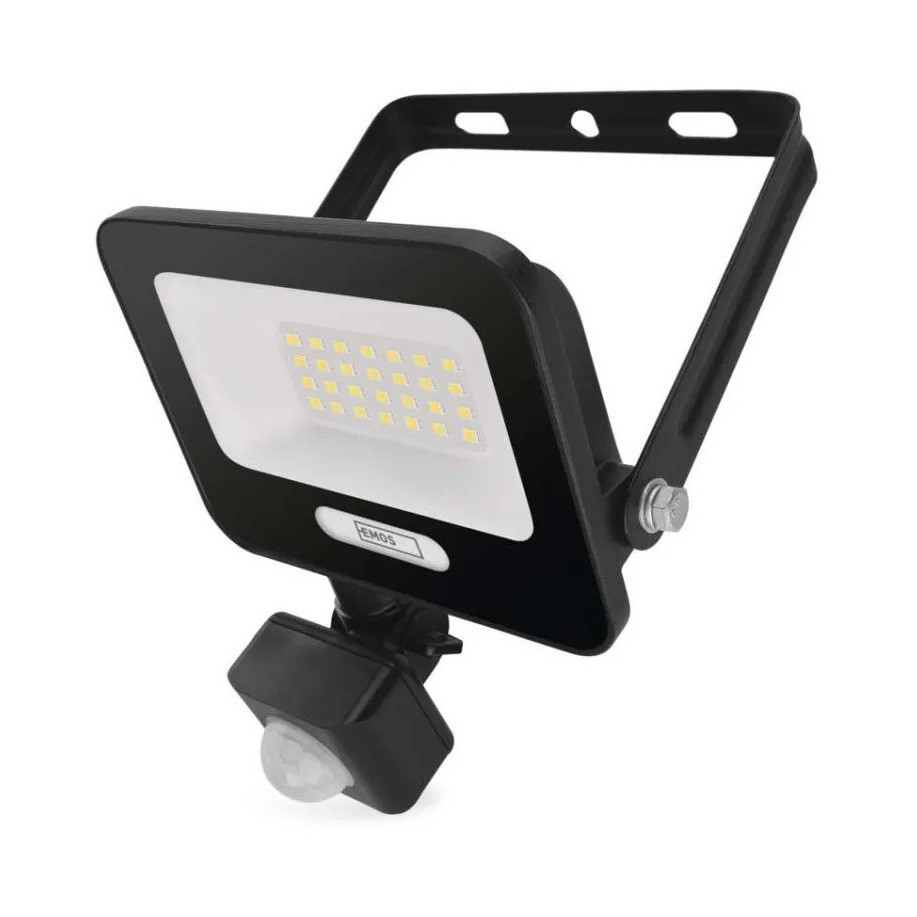 Reflektor LED EMOS GLARO PIR ZS2324B, 20W, 4000K, 2000lm, IP54, crni