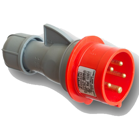 Industrijski utikač FAMATEL 13301 (16A, 5P, 380-415V, IP44), crvena boja-0