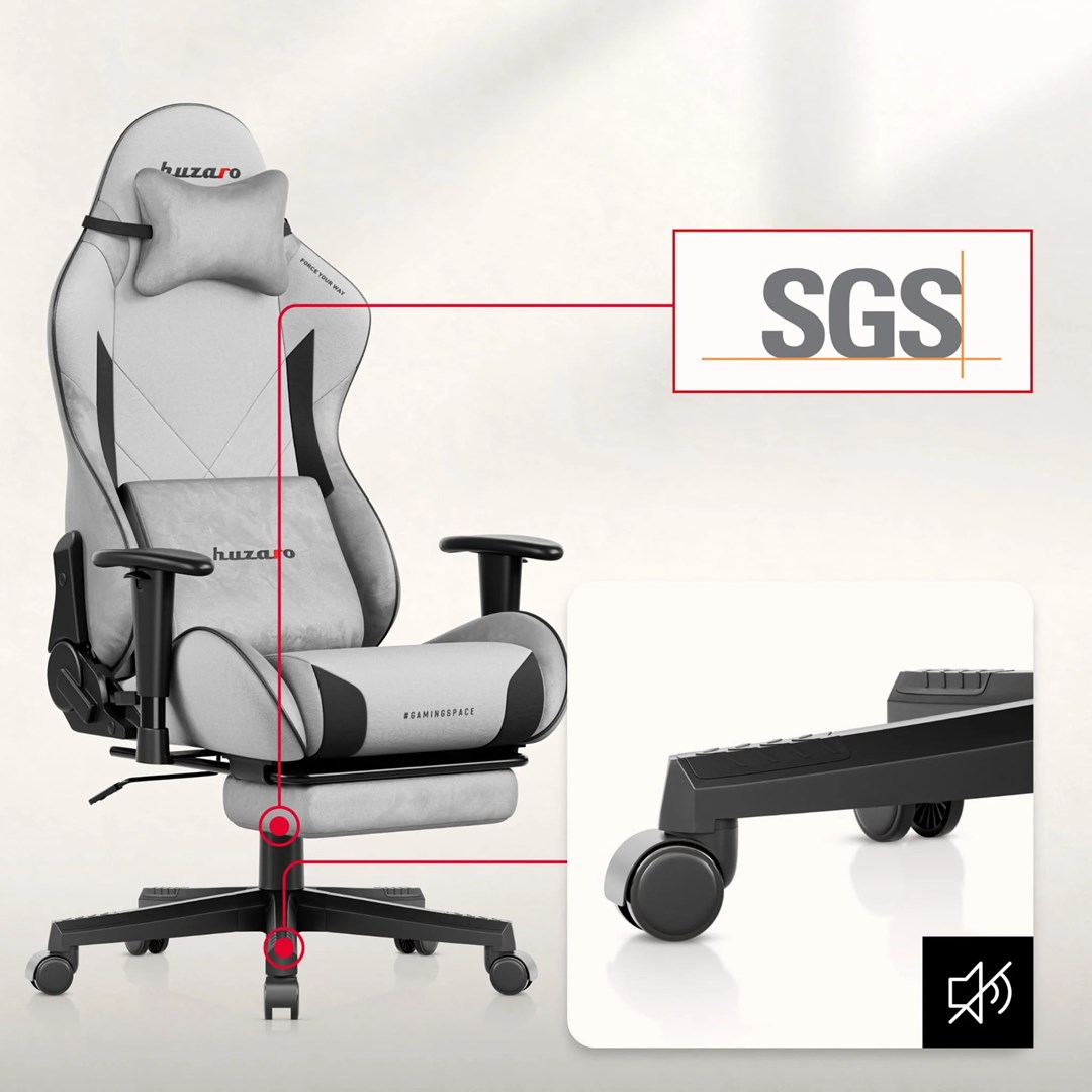 Fotel gamingowy Huzaro Force 5.7 Grey-5