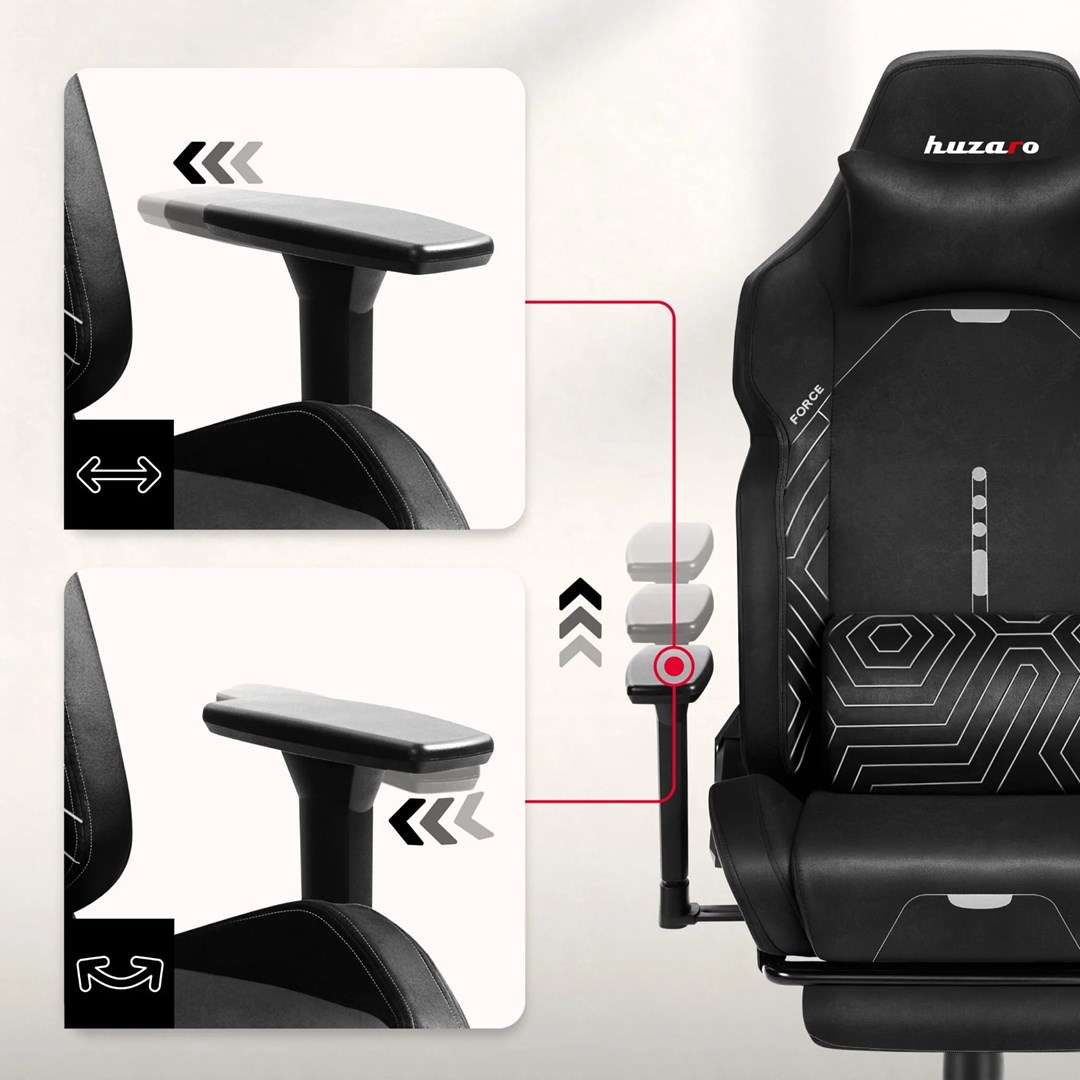 Gaming stolica HUZARO Force 8.1 Black s osloncem za noge-1