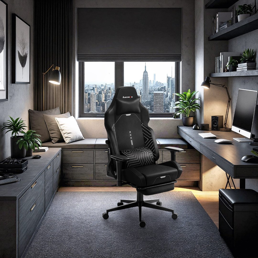 Gaming stolica HUZARO Force 8.1 Black s osloncem za noge-7