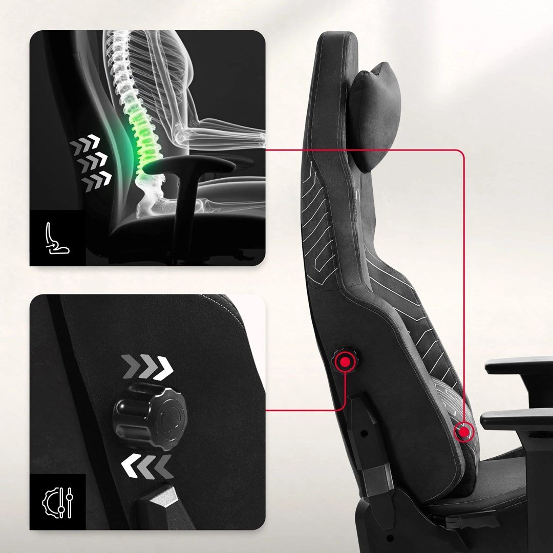Gaming stolica HUZARO Force 8.1 Black s osloncem za noge-2
