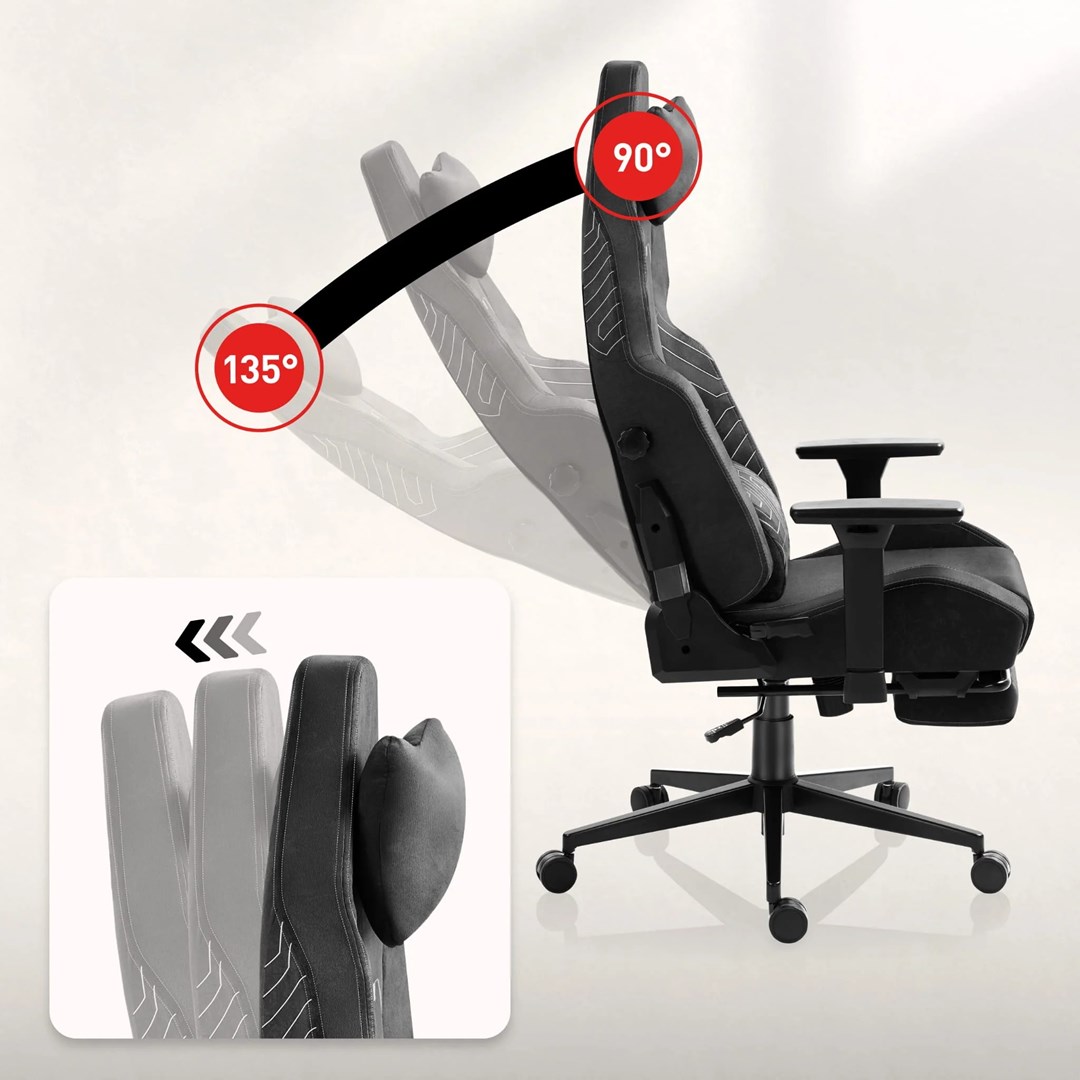 Gaming stolica HUZARO Force 8.1 Black s osloncem za noge-0