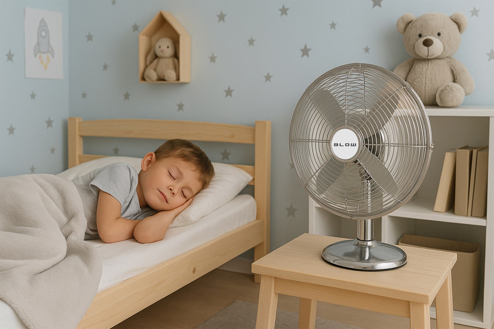 BLOW 12"/30cm 50W Silver Metal Desk Fan-0