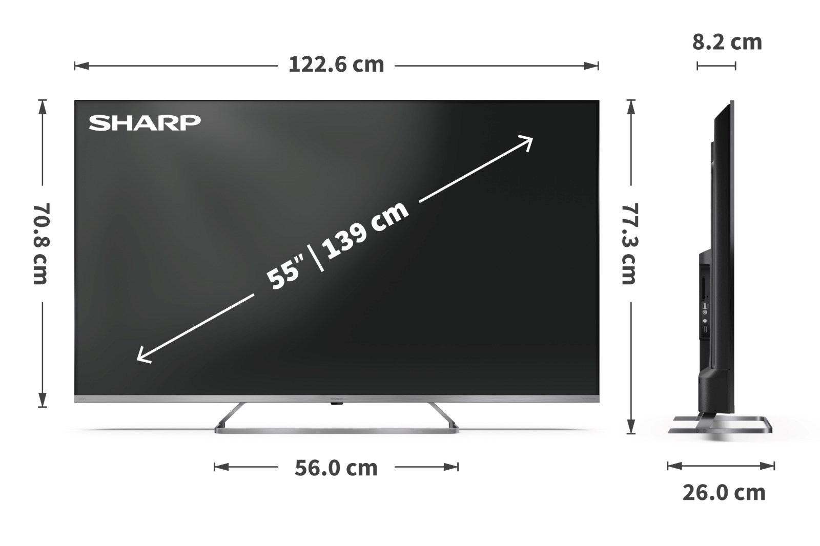 TV SHARP 55JP7265E 55" (QLED 139 cm, 4K UHD, Google TV, HDR10, Dolby Vision, DVB-T/T2/C/S/S2, crna boja)-2