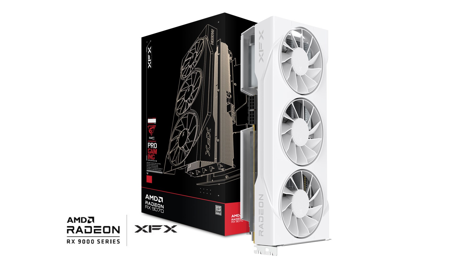 XFX Swift RX 9070GRE White Tri-Fan 12GB graphics card-0