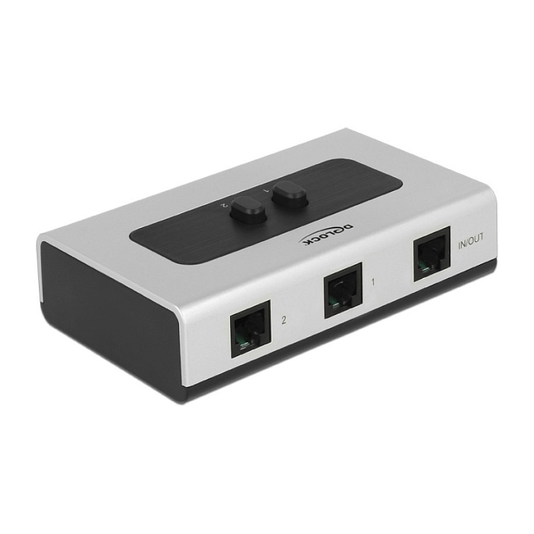 Preklopnik DELOCK 87616, 2-portni RJ11 ručni-0