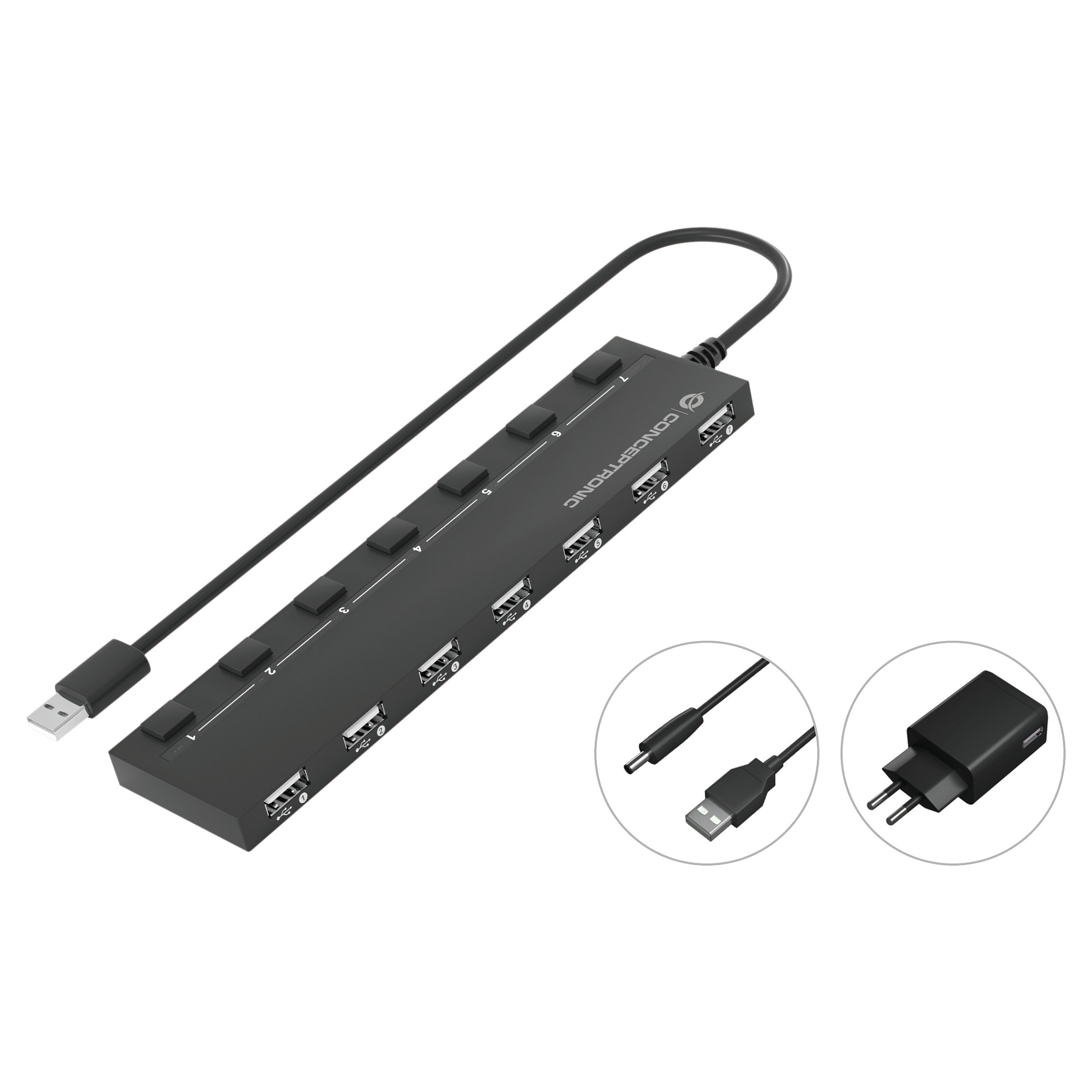 CONCEPTRONIC 7-portni USB 2.0 Hub s napajanjem (C07-010)