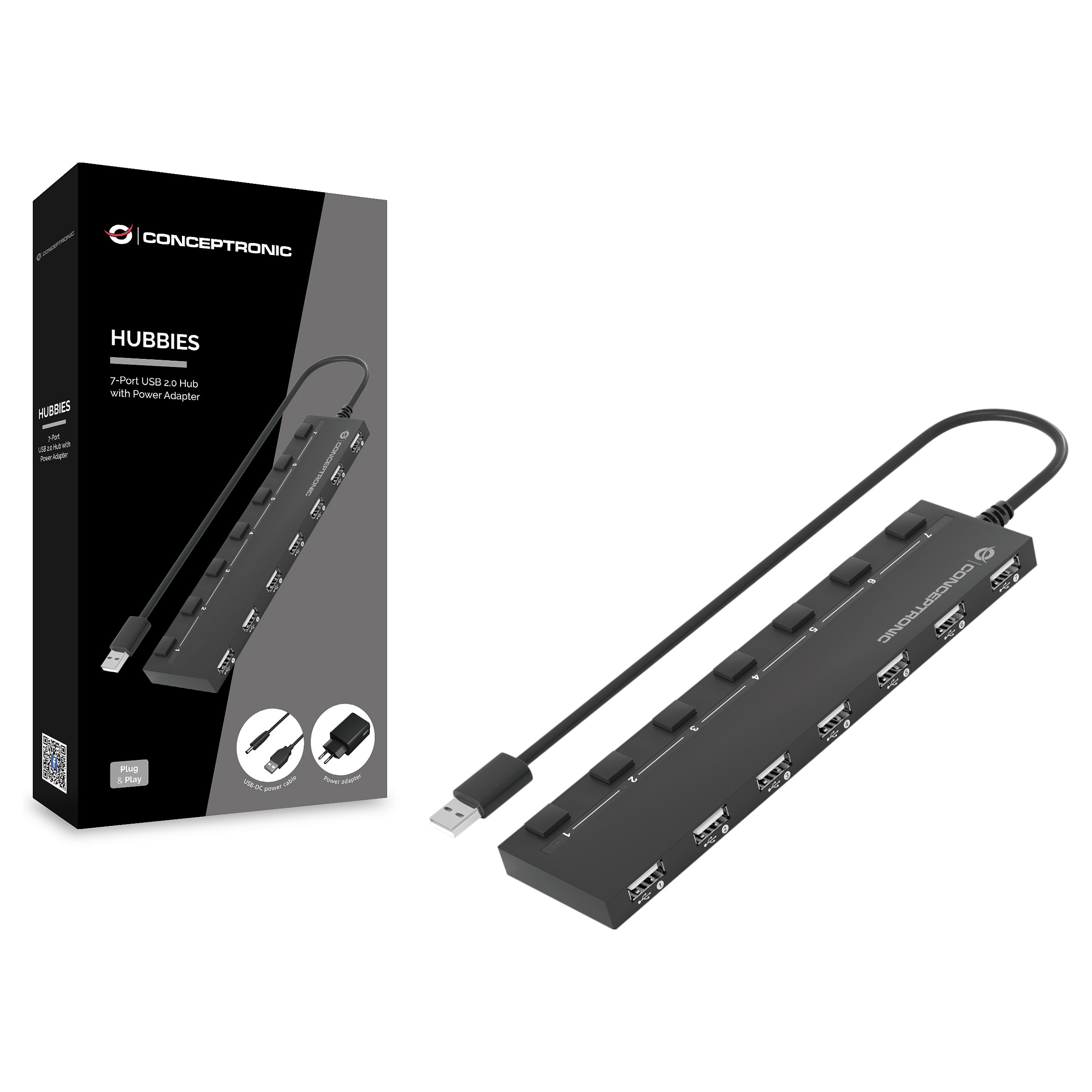 CONCEPTRONIC 7-portni USB 2.0 Hub s napajanjem (C07-010)-1
