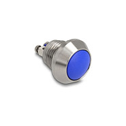 Drucktaster zum Einbau 12 mm 2 x Schraubklemme blau-0