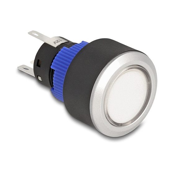 Drucktaster zum Einbau 22 mm 5 x LÃ¶tanschluss Taster flach Kunststoff LED weiÃŸ