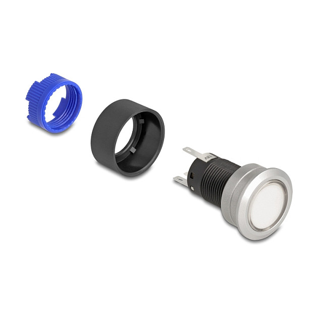 Ugradbeno tipkalo DELOCK 22 mm s bijelim LED osvjetljenjem-2