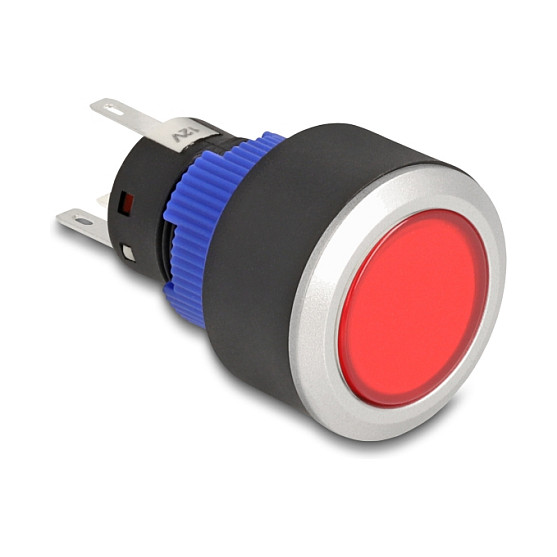 Drucktaster zum Einbau 22 mm 5 x LÃ¶tanschluss Taster flach Plastik LED rot