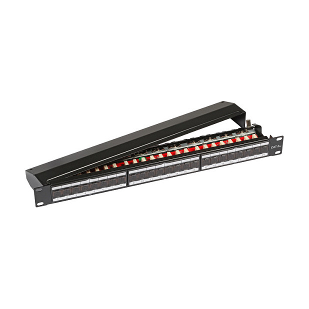EFB Patchpanel STP 24xRJ45 Cat.6A/Class EA, 19 1HE, RAL9005 schwarz-0