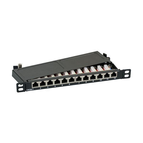 EFB Mini-Patchpanel STP 12xRJ45 Cat.6A, 10 0,5HE, RAL7035 grau-0