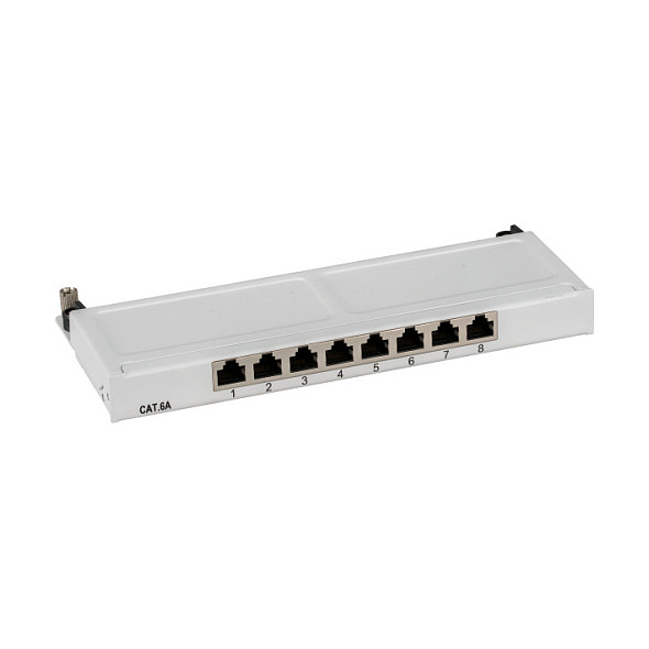 EFB Mini-Patchpanel STP 8xRJ45 Cat.6A, 10 0,5HE, RAL7035 grau-0