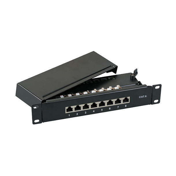 EFB Mini-Patchpanel STP 8xRJ45 Cat.6, 10 1HE, RAL7035 grau-0