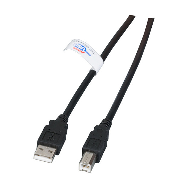 EFB USB2.0 Anschlusskabel A-B, St.-St., 5,0m, schwarz, LSZH-0