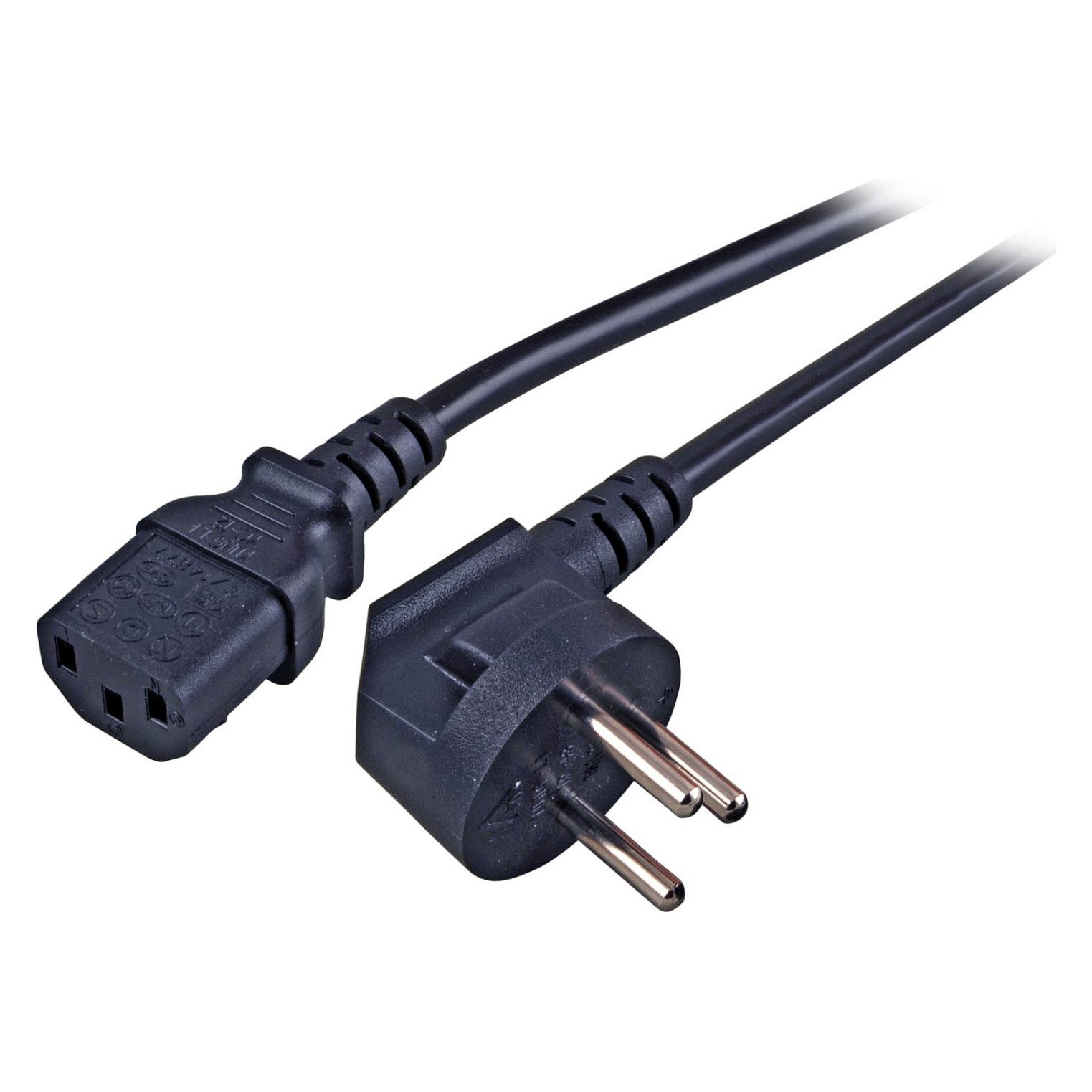 EFB Netzleitung Israel 90 - C13 180, schwarz, 1,8 m, 3 x 0,75 mm-0