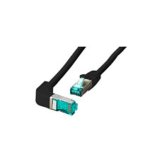 EFB RJ45 Patchkabel Cat.6A S/FTP LSZH 1x90 schwarz 1m-0