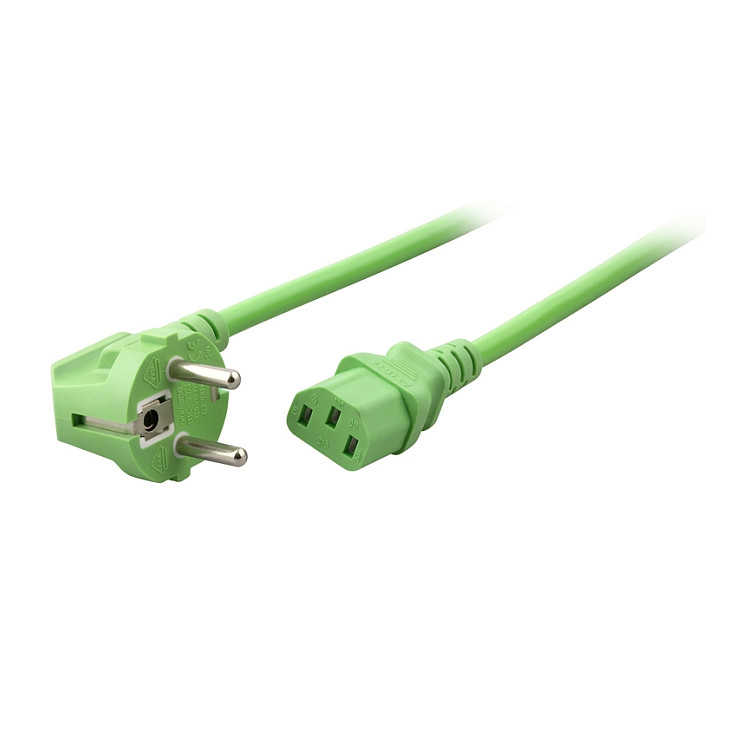 EFB Netzleitung Schutzkontakt 90 - C13 180, grn, 1,8 m, 3 x 0,75 mm-0