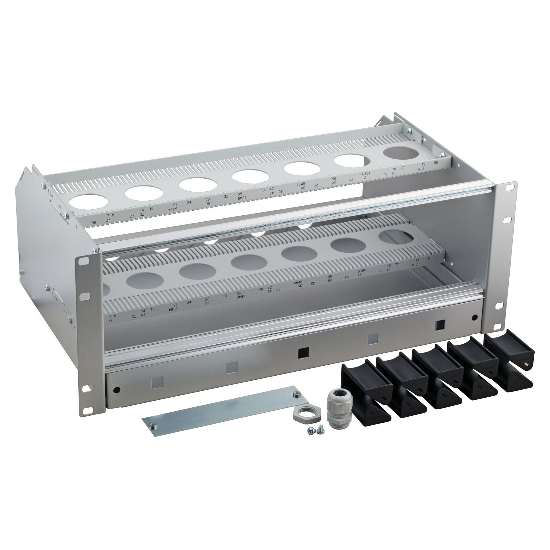 Nosač komponenata EFB ELEKTRONIK 19" 3U/84HP s 1U panelom za kabele