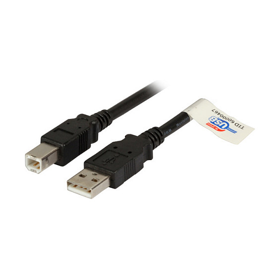 EFB USB2.0 Anschlusskabel A-B, St.-St., 3,0m, schwarz, Premium