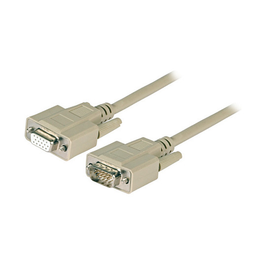 EFB VGA Verlngerungskabel, 2x HD-DSub 15, St.-Bu., 3,0m, beige-0