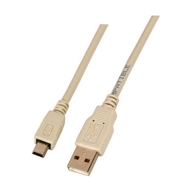 EFB USB2.0 Anschlusskabel A-Mini B (5polig), St.-St., 3,0m, grau, Classic