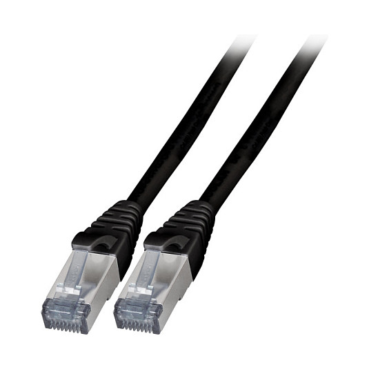EFB RJ45 Patchkabel Cat.6A S/FTP TPE, 6KV schwarz 3m