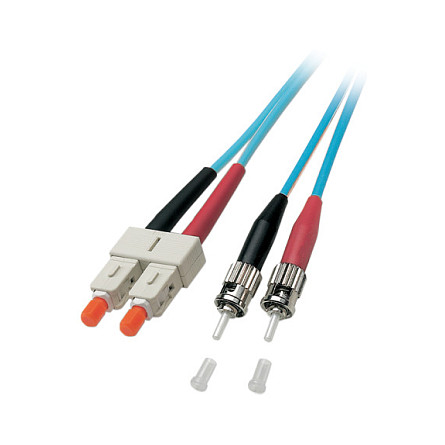 Optički prespojni kabel EFB ELEKTRONIK Duplex SC-ST OM3 2m, tirkizna boja-0