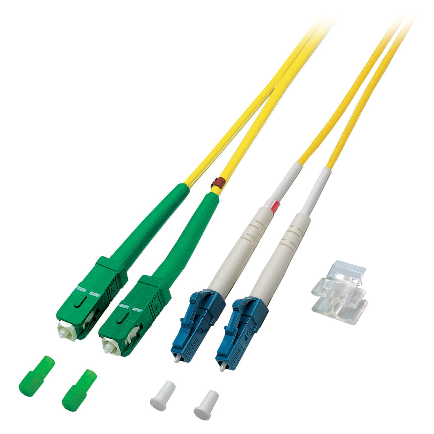 Optički kabel EFB ELEKTRONIK Duplex LC/APC na SC/APC OS2 0.5m žuta boja-0