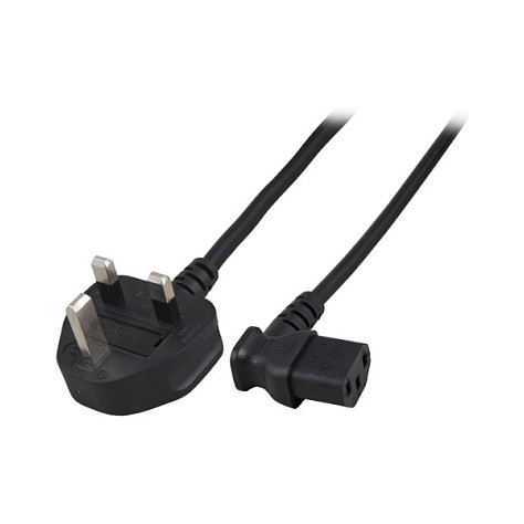 EFB Netzleitung UK BS1363A-C13 90 , schwarz, 1,8 m, 3 x 0,75 mm-0